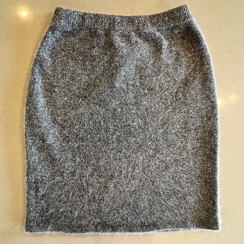 Vintage 80’s grey pencil skirt silk wool blend size medium - Picture 8 of 10